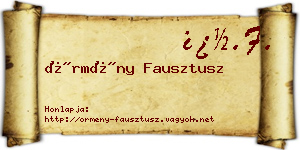 Örmény Fausztusz névjegykártya
